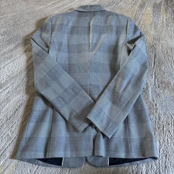 Banana Republic Long & Lean black white plaid Blazer single button 10 tall - Picture 6 of 10